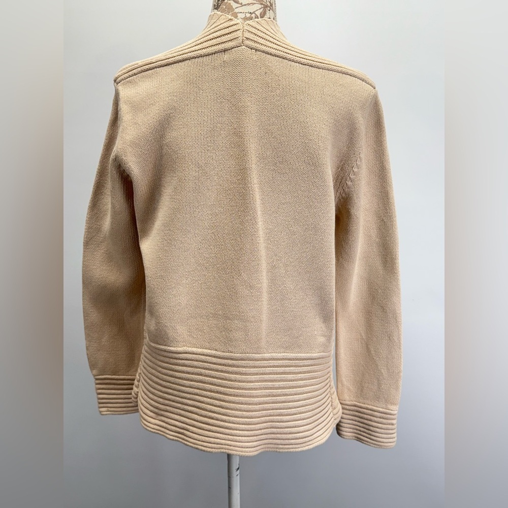 Grace Elements Beige Knit Ribbed Open Cardigan Si… - image 4